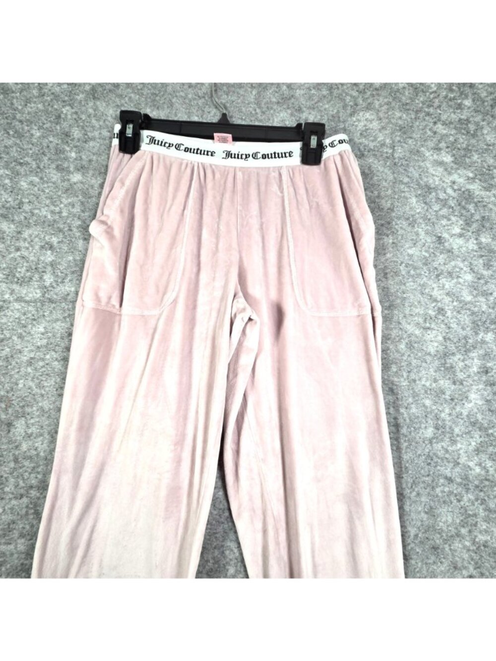 Juicy Couture Women’s Pink Velour Jogger Pants Branded Waistband Size S - Picture 3 of 11